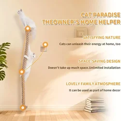 Escalera de madera para gatos con cuerda de sisal, mueble rascador