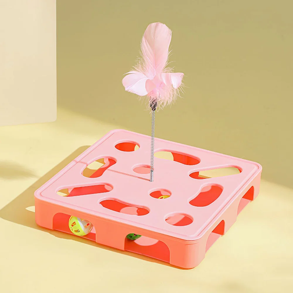 Juguete: Teaser de campana de plumas autopulente: juguete interactivo de rompecabezas para gatitos para aliviar el aburrimiento, juguete para mascotas