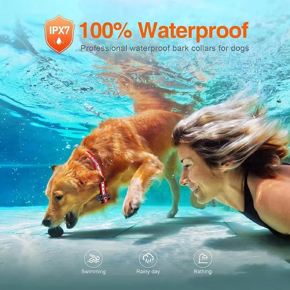 Collar de entrenamiento eléctrico para perros, Collar impermeable para corteza de perro, mascota con Control remoto, dispositivo antiladridos recargable, perros de todos los tamaños - imagen 5