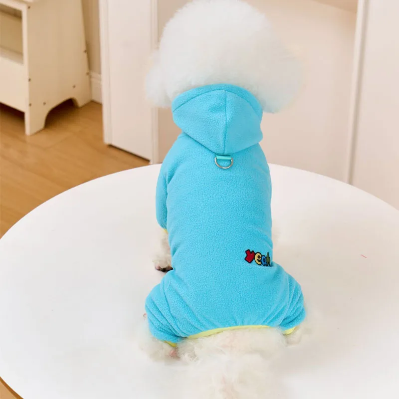 Ropa de lana para perros, disfraz de invierno con capucha, pijamas cálidos, monos para perros pequeños y medianos, mono para cachorros, Chihuahua, traje de mono - imagen 2