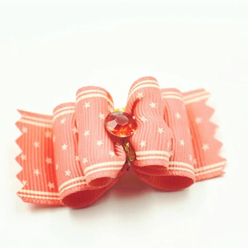 20/50/100 Uds. Accesorios para el cabello con lazos para perros, tocado con lazo de diamante, lazos coloridos para el cuidado de cachorros con bandas de goma, sombreros para gatos - imagen 4