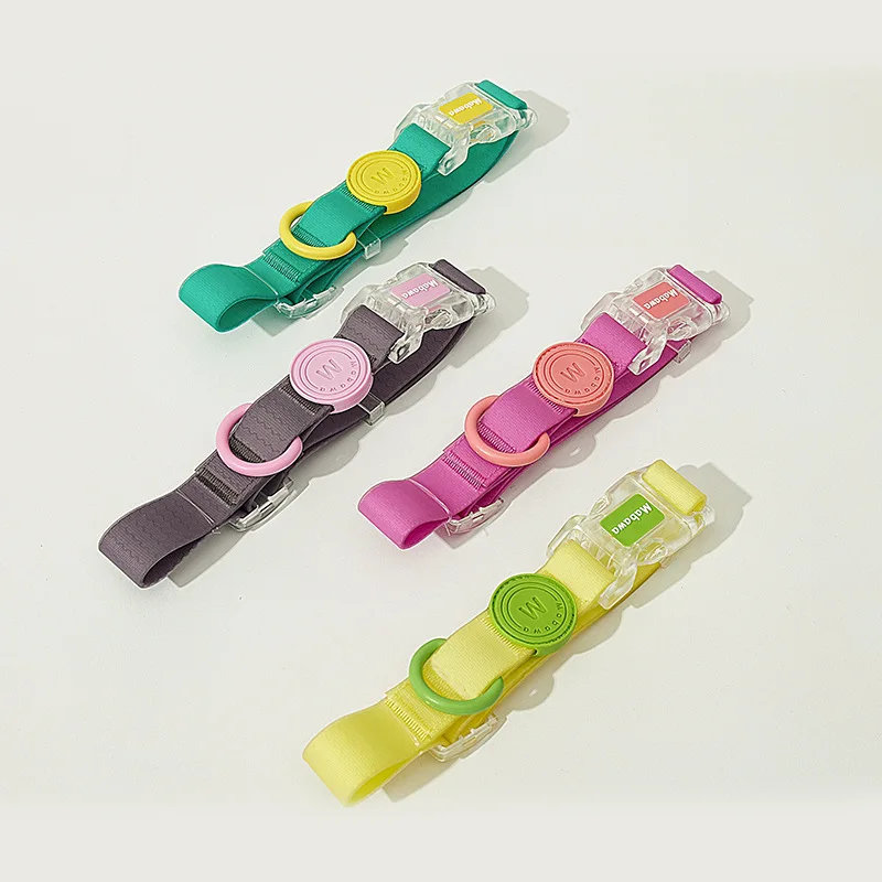 Macaron-Collar de goma de PVC impermeable para perro pequeño, correa ajustable duradera antiolor para mascotas, conjunto de Collar básico suave multicolor - imagen 2