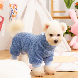 Pijama de felpa con cuello alto para perros pequeños – Ropa de invierno cálida