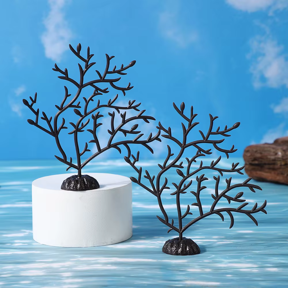 Árbol de cícada artificial negro – planta acuática para acuarios - imagen 2