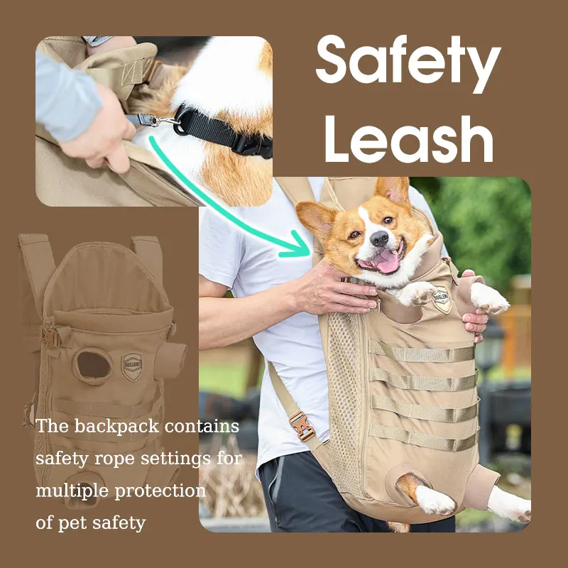 Mochila frontal para perro, bolso de hombro para transportar mascotas, portátil, de lujo para cachorros, accesorios para viajes al aire libre - imagen 5