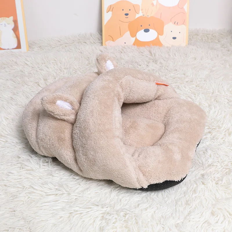Cat Nest Pet Nest Kennel New Slippers Cute Ears Plush Warm Pet Products Warm - imagen 2