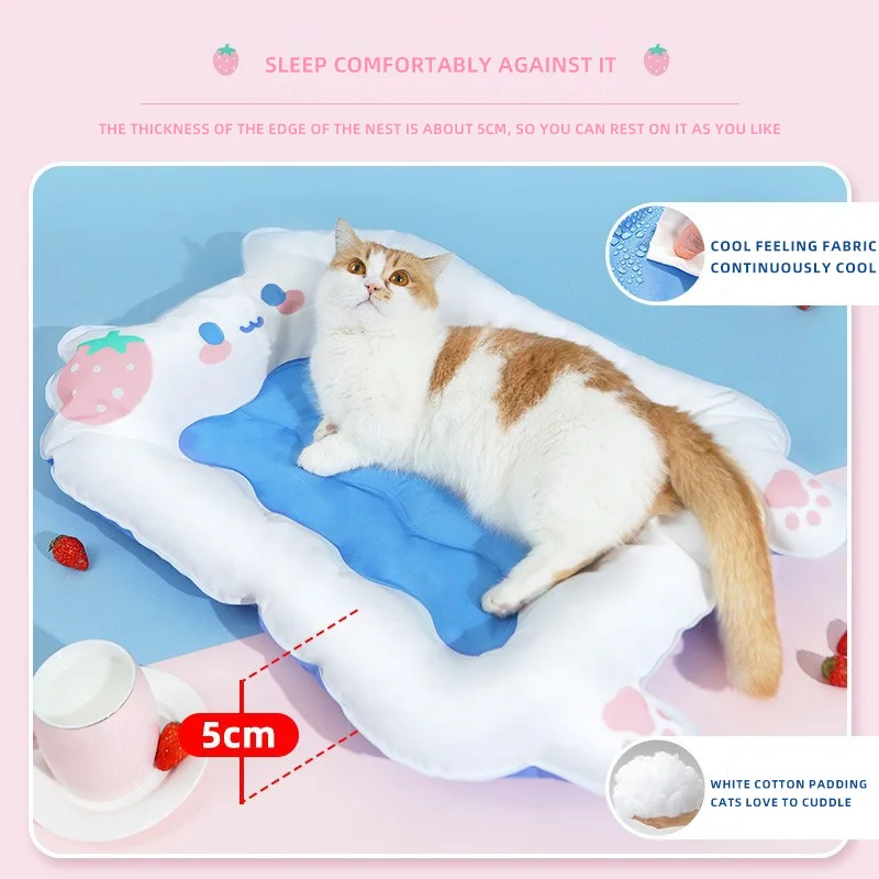 HOOPET Estera refrescante para mascotas para verano, almohadilla de hielo de gel con cubierta de PVC y algodón PP, cama ortopédica para perros y gatos, soporte Cervical, Wat - imagen 2