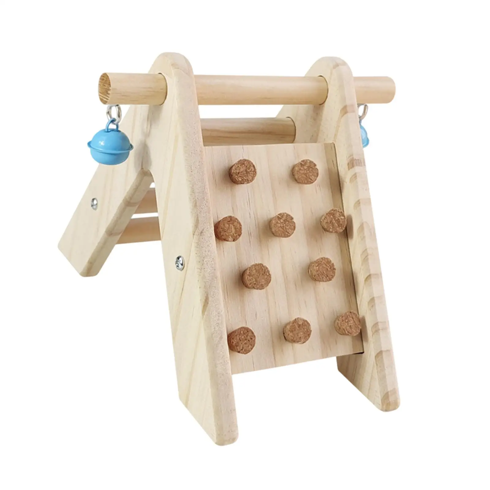 Wood Parrot Stand with Ladder Perch Bird Standing Rack Sturdy for Finches Cockatoo Stable Placement Versatile with Bell