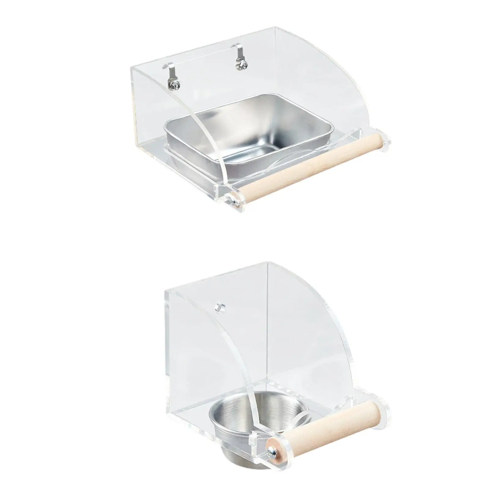 Comedero para jaula de pájaros sin desorden, cuenco de alimentación transparente para periquitos y postros de cacatúas - imagen 2