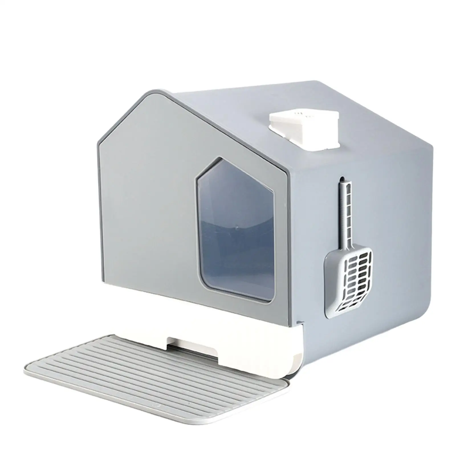 Cat Litter Box Litter House Anti Splashing Easy Cleaning High Sided Kitten Toilet Sturdy with Drawer Pan Cat Toilet