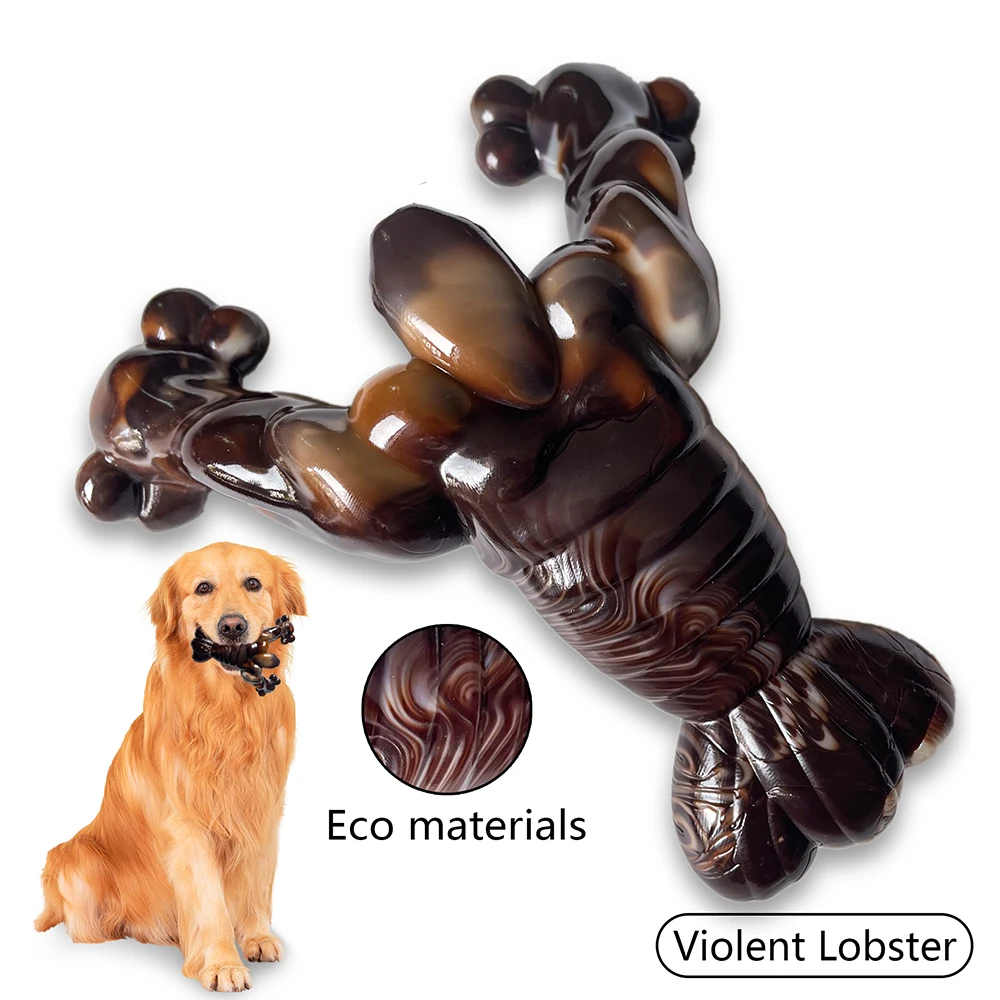 Juguete masticable Indestructible con forma de langosta para perros, masticadores agresivos, juguete de nailon duradero para perros grandes, medianos y pequeños
