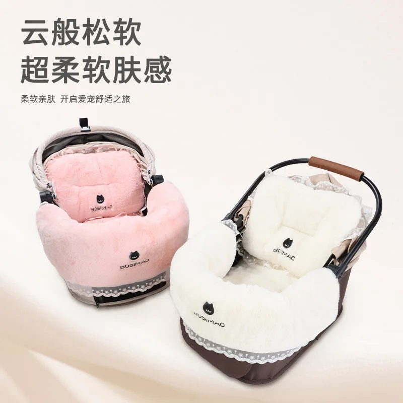 Almohadilla para carrito de mascotas, carrito para perros y gatos, cojín de asiento antisuciedad, almohada para el cuello, bufanda, almohadilla cómoda, productos para cojines de asiento para mascotas