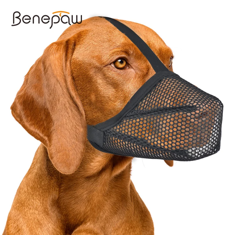 Benepaw- Bozal suave para perros pequeños, medianos y grandes, malla transpirable, cubierta bucal para cachorros y mascotas, previene mordedores, masticar y lamer