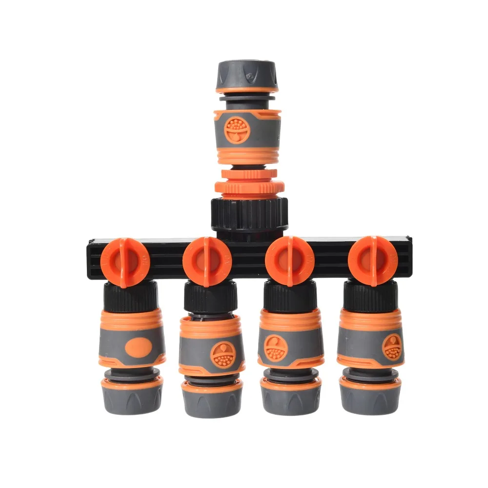 1 Juego de 1/2 "Kit de divisor de manguera de jardín distribuidor de agua de riego doméstico con 1 divisor de manguera y 5 conectores de flujo riego al aire libre - imagen 2