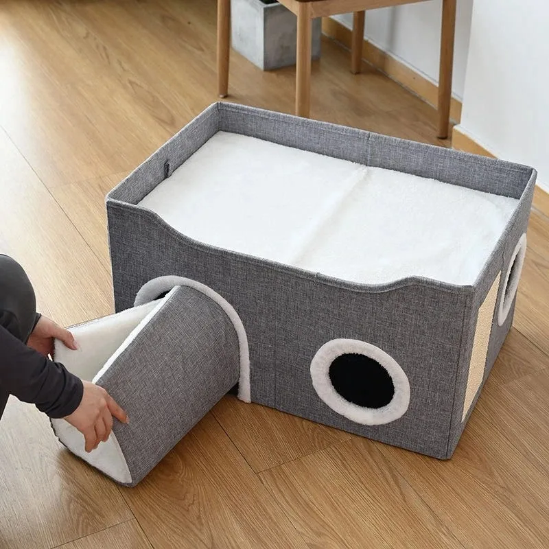 Cama para gatos, casas cálidas para invierno, camas para mascotas, cesta de cosas, productos, accesorios para cachorros, suministros, estera, casa, productos para hábitat de gatitos - imagen 4