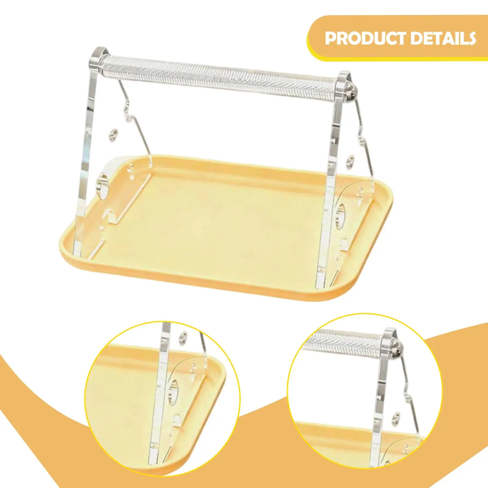 Percha de mesa para pájaros, poste de Metal texturizado, soporte de entrenamiento para pájaros, percha molida con bandeja colgante para pájaros pequeños y medianos, Cacatua Lovebird - imagen 5