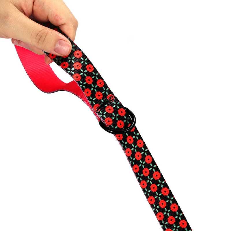 PLATTCO-collar pequeño mediano y grande de plástico negro de alta calidad con Margarita roja, diseño único, hebilla de aleación de zinc, 5 tamaños, PDC303 - imagen 4