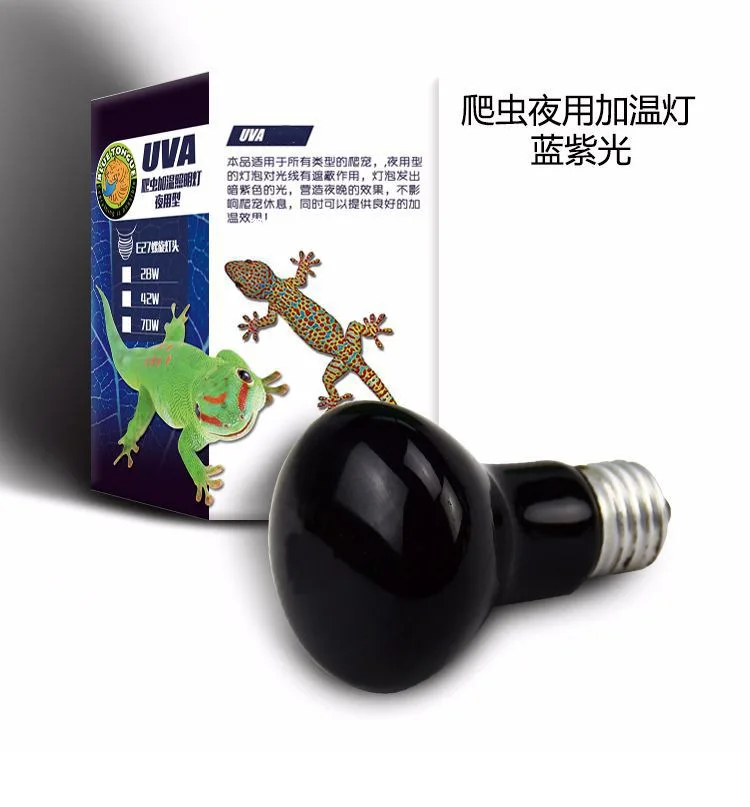 Luz nocturna para mascotas Lámpara calefactora para reptiles UVA Caja sobre orugas (tipo nocturno) (tipo de luz roja) Productos para mascotas - imagen 2
