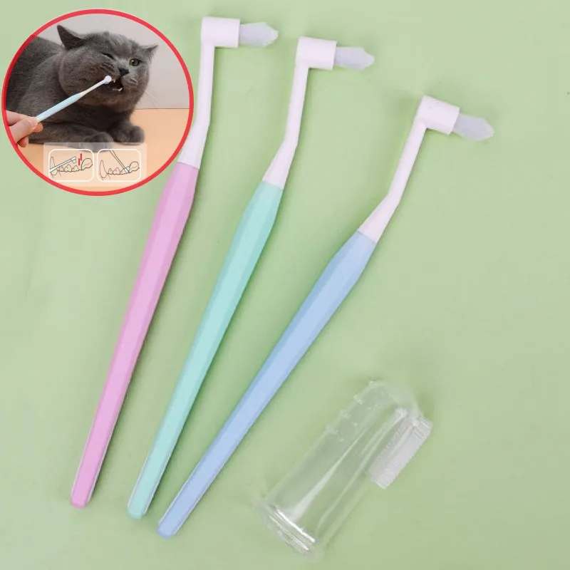 Juego de cepillos de dientes para perros, 2 piezas, para el cuidado bucal, 2 piezas