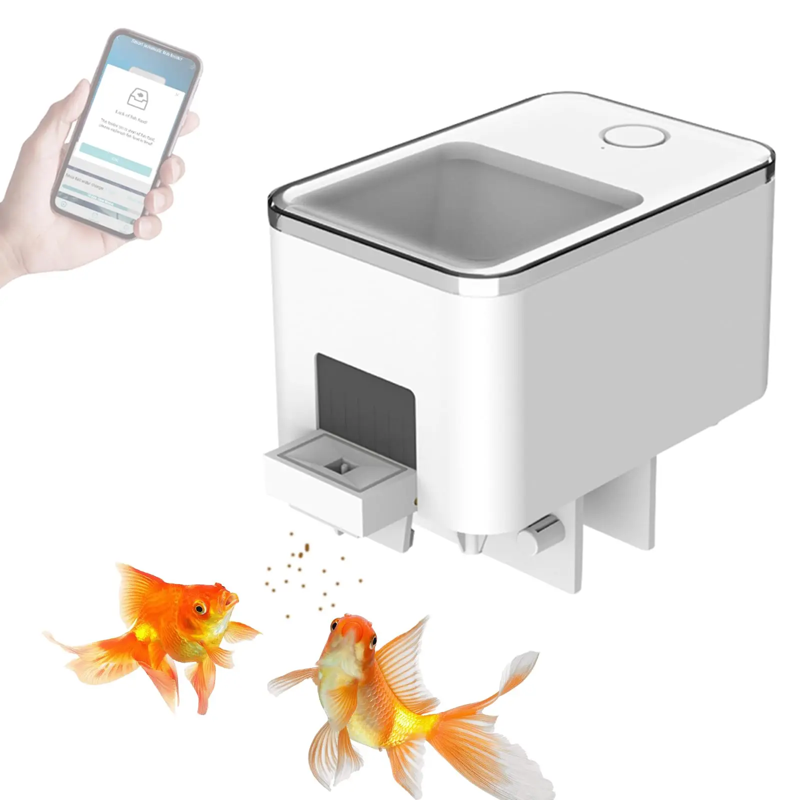 Alimentador automático de peces, alimentador automático de sincronización inteligente WiFi, alimentador de peces dorados para acuario, alimentador de peces de gran capacidad de 100ML, aplicación Co