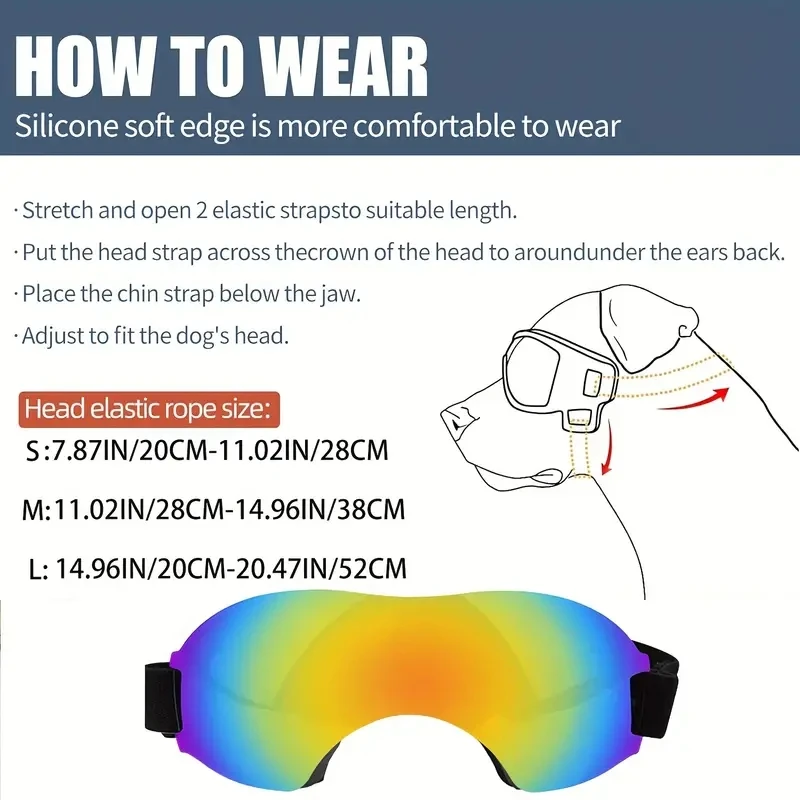 Gafas de sol para perros pequeños y medianos, lentes resistentes a los rayos UV, al viento y la lluvia, suministros para mascotas - imagen 2