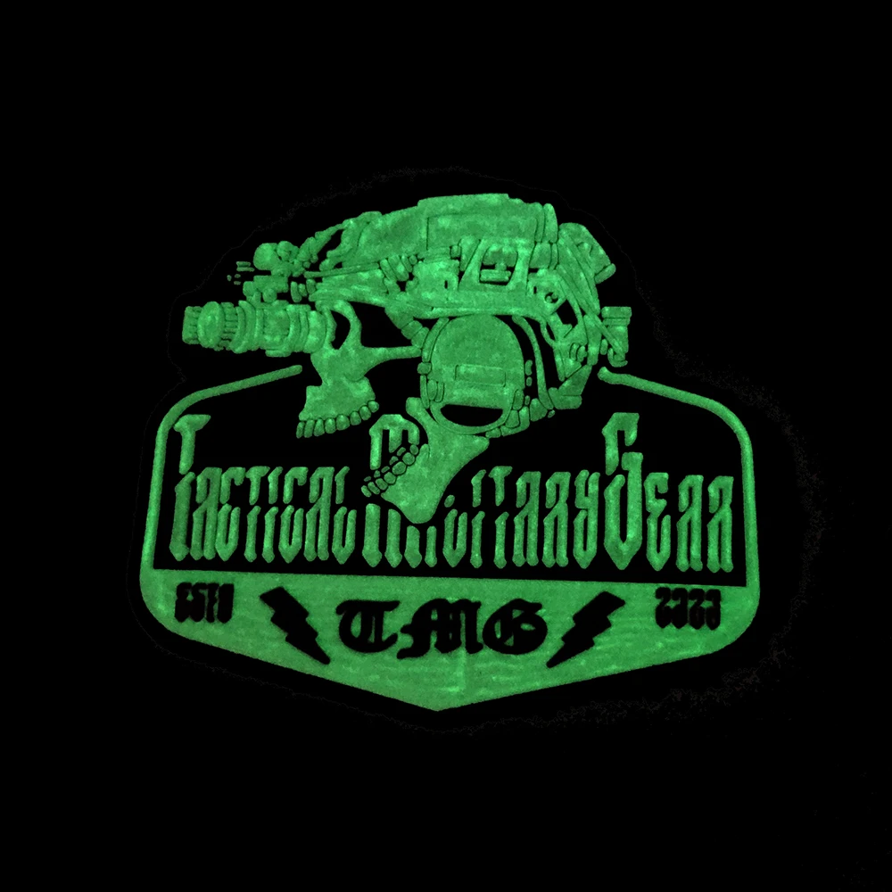 Parche de PVC con forma de calavera, insignia para brazalete, pegatina, apliques, adorno, parches de goma tácticos militares decorativos que brillan en la oscuridad - imagen 3