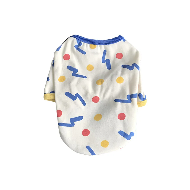 Camiseta sin mangas con contraste de Color para mascotas, ropa de otoño e invierno, Camiseta de algodón con puntos, camisa inferior, ropa para perros de oso gordo de peluche - imagen 5