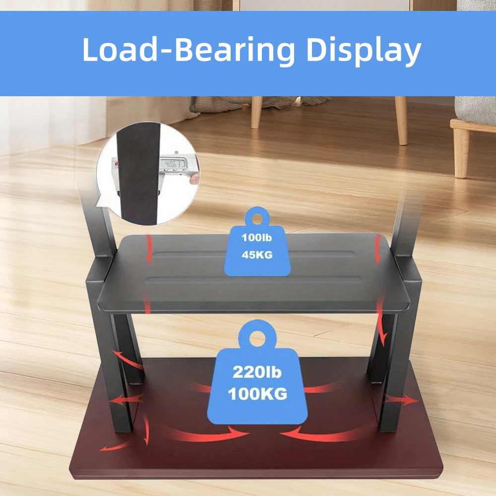 Carro de TV móvil de alta resistencia: soporte rodante para televisores de 32-75", ruedas de bloqueo y altura ajustable, máximo VESA 600x400 mm, 80 kg/176 lb - imagen 4