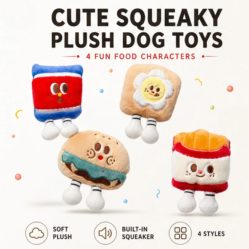 Juguetes peluche con forma de comida para perros pequeños y medianos - imagen 5