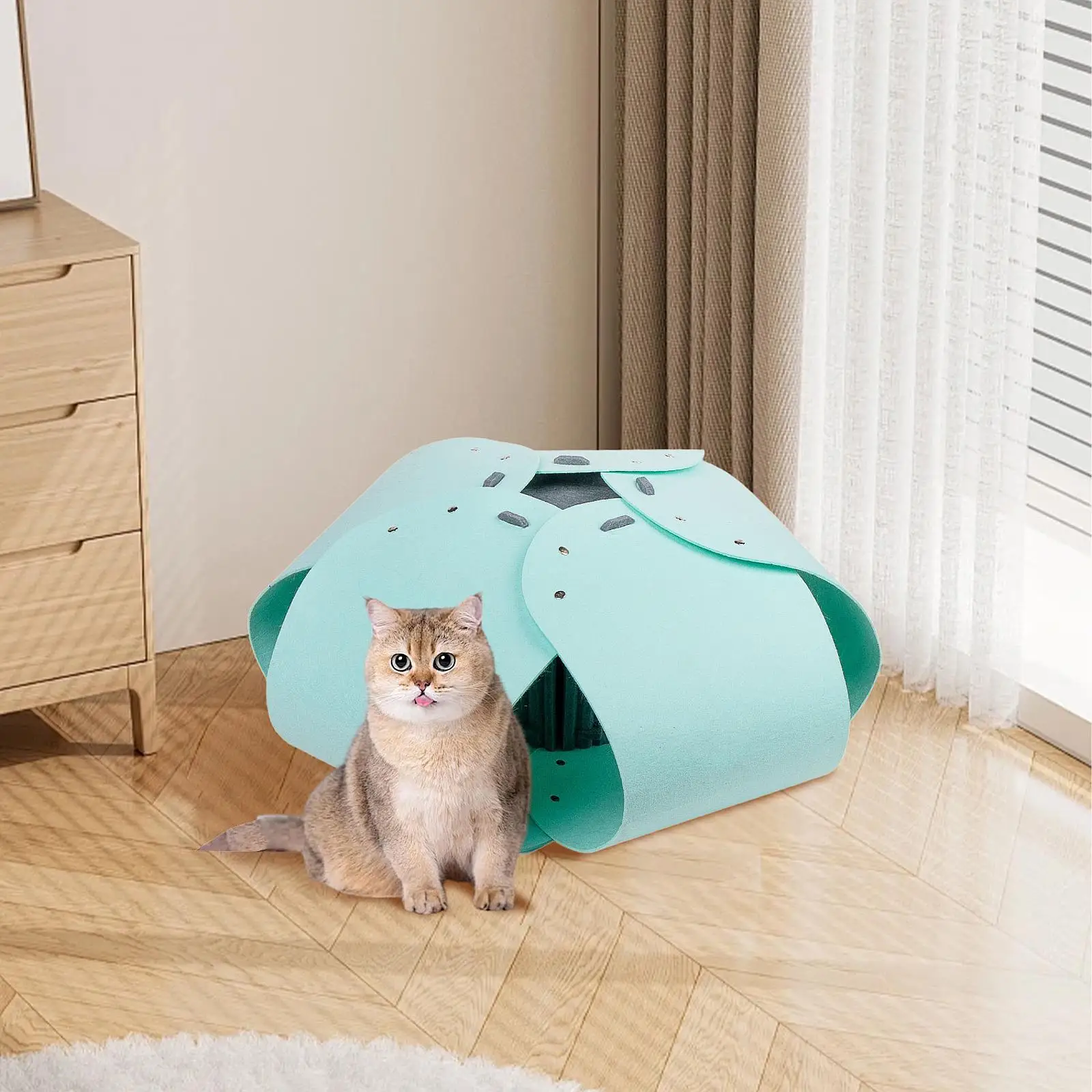 Túnel para gatos semicerrado, túnel para donuts, multifuncional, fácil montaje, juguete interactivo, tienda para gatos, gatos y cachorros - imagen 4