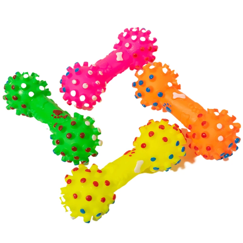 Mancuernas de goma interactivas para perros, juguetes para masticar para cachorros y gatos, Limpieza de dientes para mascotas, accesorios para perros - imagen 4