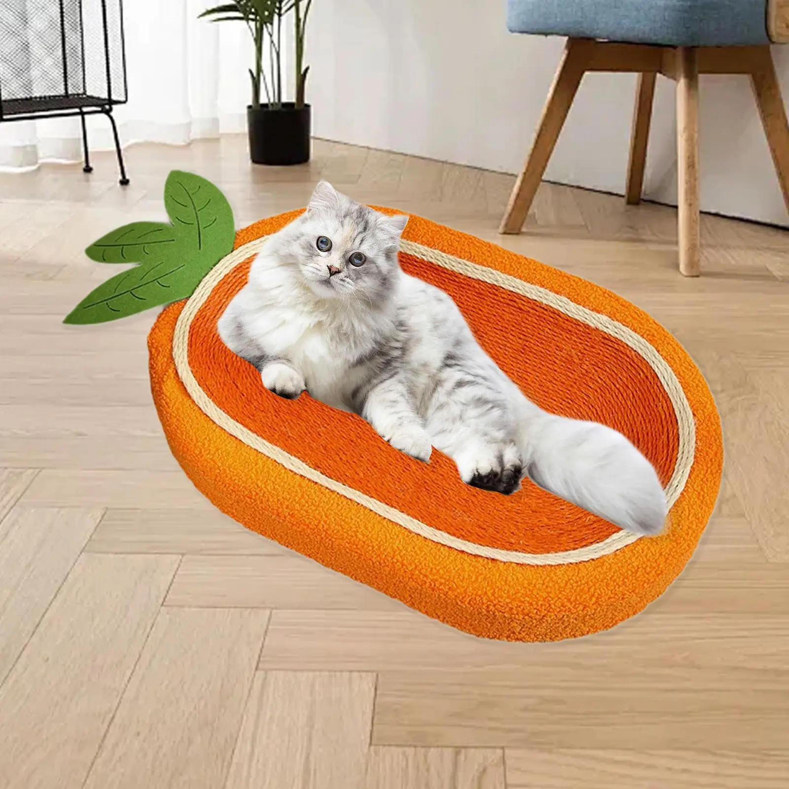 Cat Scratching Board Kitten Bed Cute Furniture Protector Oval Cats Scratch Pad Scratcher for Grinding Claws Rest Play Hunting