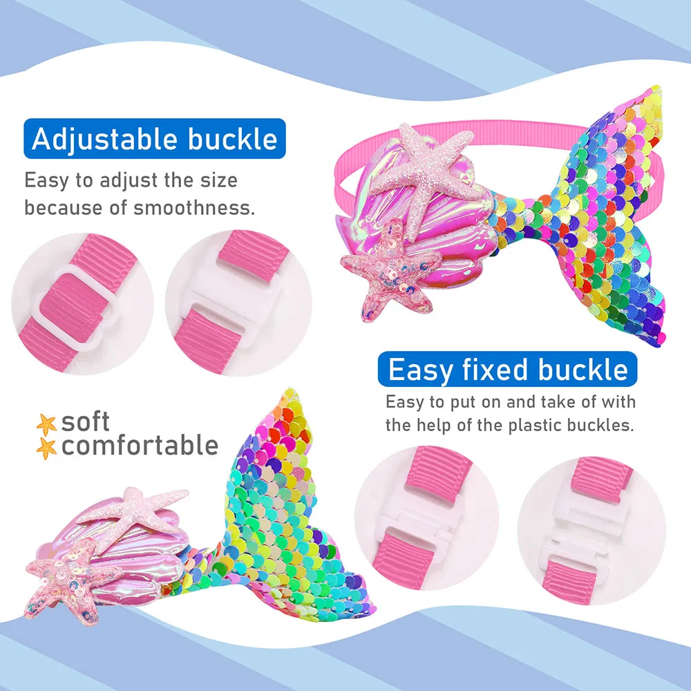 Pajarita navideña con lentejuelas para perros pequeños, Collar con lazos para perros, productos de aseo para perros, accesorios para mascotas, 50/100 piezas - imagen 4