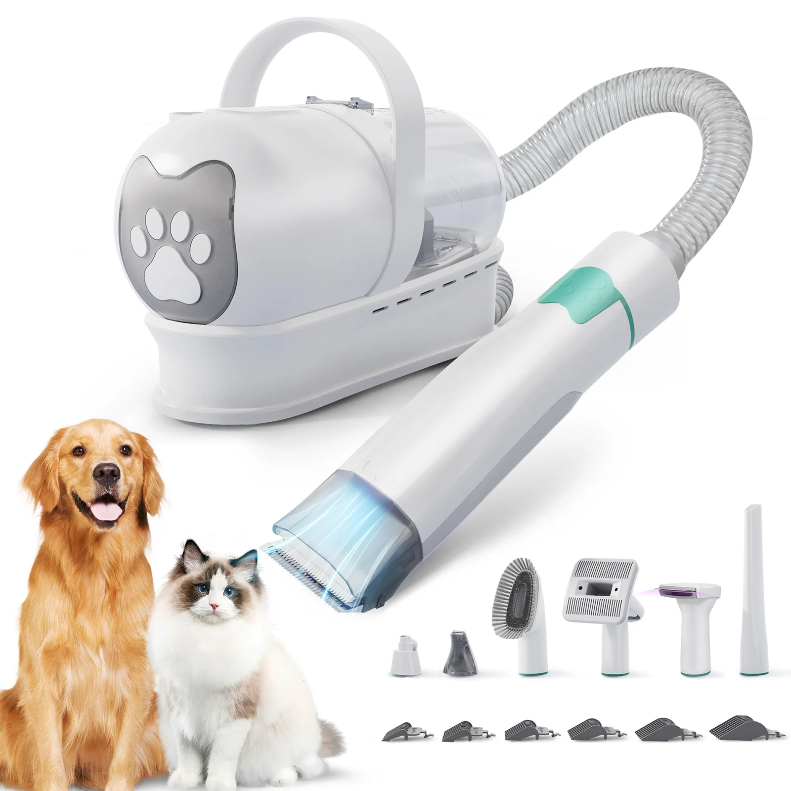 Cortapelos 7 en 1 para gatos y perros - Recortadora con aspiradora - imagen 4