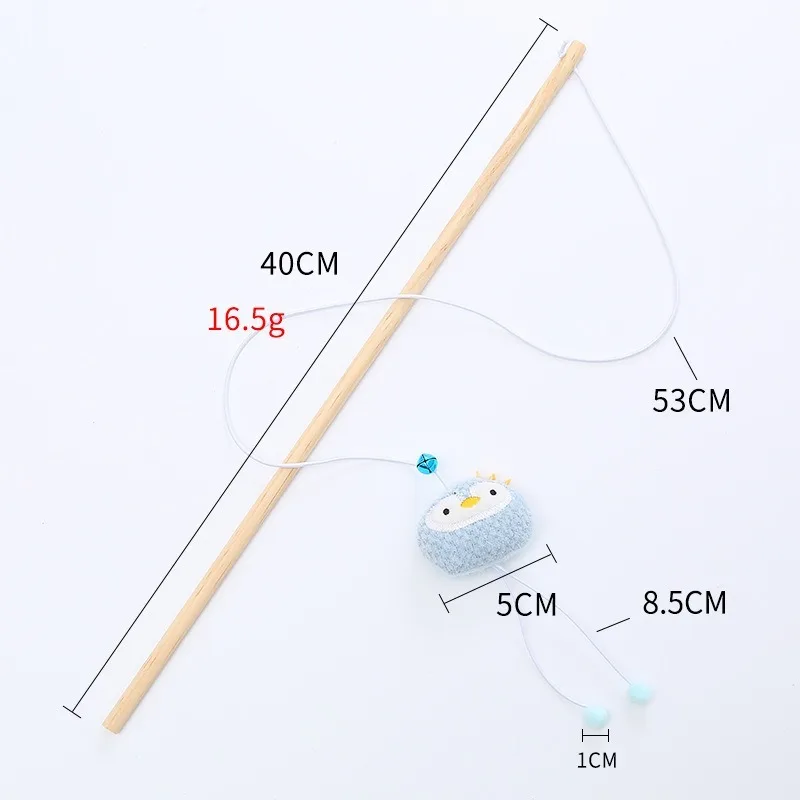Juguete de poste de madera para gato, palo de felpa con campana, divertido interactivo, suministros para mascotas - imagen 5