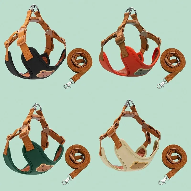 Arnés para perros, correa para el pecho, accesorios para mascotas, collares para perros, chalecos para mascotas, accesorios, Collar para mascotas, conjunto de correa de cuero para cachorros - imagen 5