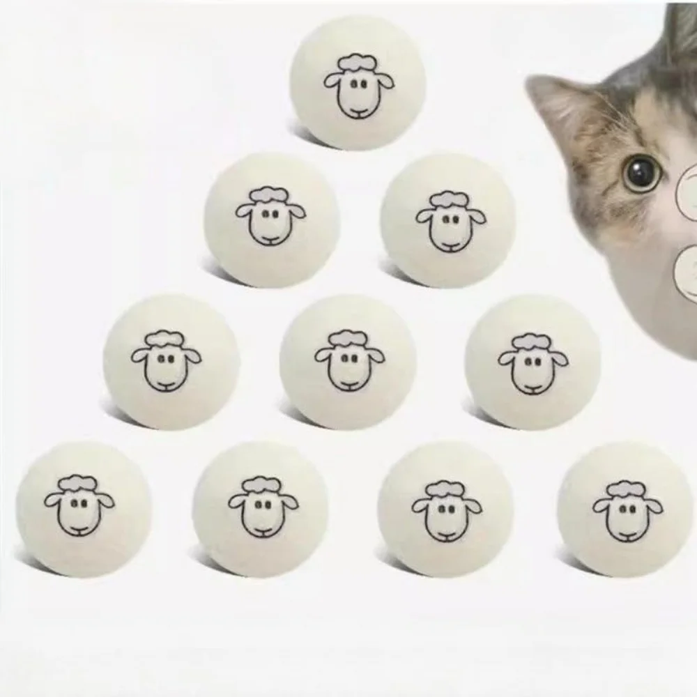 Juguetes de pelota de lana para gatos, pelotas suaves y silenciosas para gatitos, juguetes interactivos de pelota, juguetes de persecución de 2 pulgadas para gatos, gatitos, mascotas, ejercicio