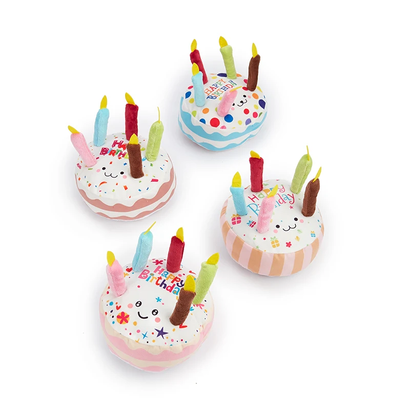 Pastel de cumpleaños para perros y mascotas, juguetes de interés para hacer sonido, molar resistente a mordeduras para pasar el tiempo, juguetes de peluche, regalo de cumpleaños - imagen 3