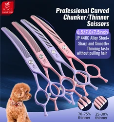 Tijeras curvas profesionales para el cuidado y peluquería de perros