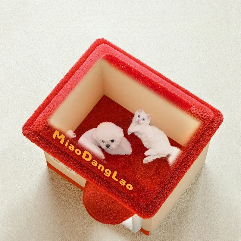 Casa cerrada para gatos que mantiene el calor en invierno, casa para gatos para las cuatro estaciones, productos para mascotas desmontables y lavables, suministros, accesorios para muebles - imagen 4