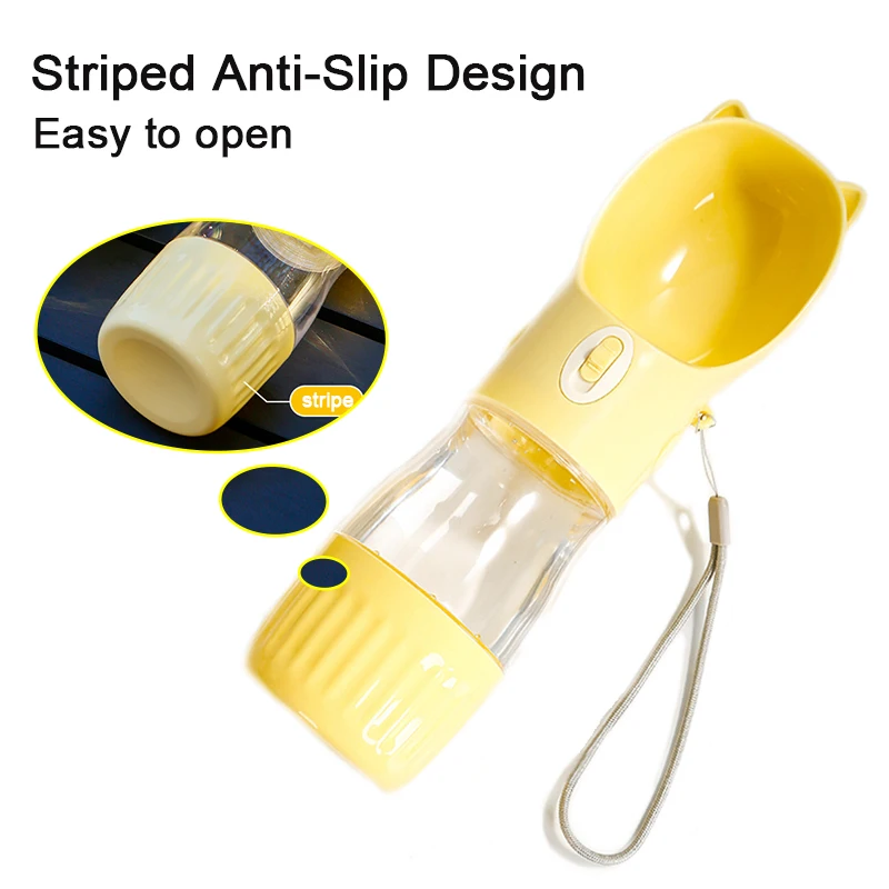 Botella de agua 2 en 1 para perros con contenedor de comida, cuenco portátil para beber para mascotas al aire libre para perros pequeños y grandes, taza alimentadora de Yorkshire para cachorros y gatos - imagen 4