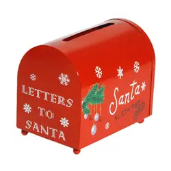 Buzón Navideño Decorativo con Abertura Frontal para Cartas