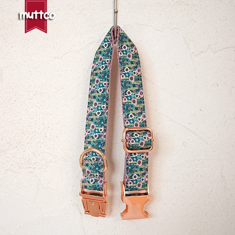 MUTTCO es un collar para perro con estampado vintage JUNGLE VIOLET que muestra un estilo único UDC178 - imagen 5