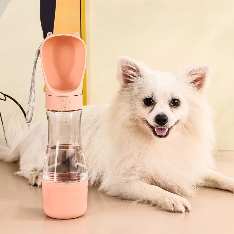 Botella de agua portátil para perros pequeños y grandes, cuencos para caminar a prueba de fugas para exteriores, suministros para Bulldog Francés