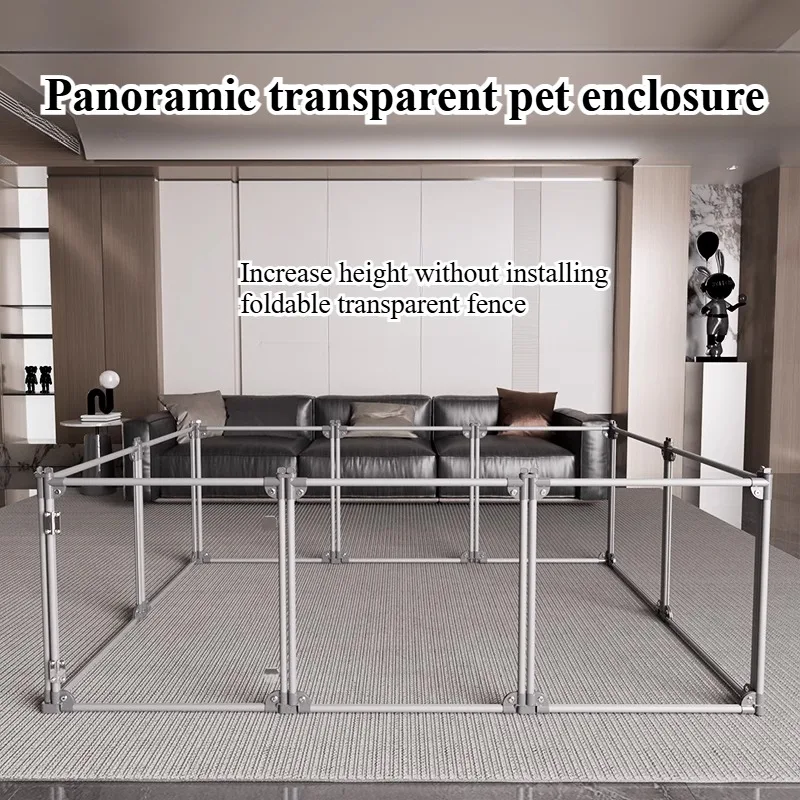 Caja panorámica transparente para perros, caja interior para perros, valla de Villa de lujo para evitar la Escape, productos para mascotas, accesorios para vallas
