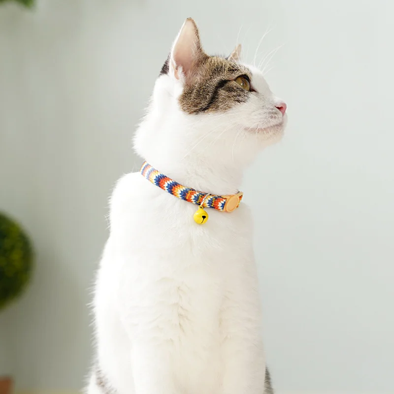 Collar de campana colorido con hebilla ajustable para gato, suministros para mascotas, Collar de gatito personalizado, accesorio para perros pequeños, 1 unidad - imagen 2