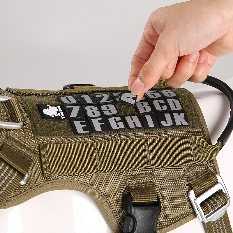 Winhyepet-Arnés militar para perros, etiqueta personalizada, chaleco táctico reflectante para exteriores, arnés para servicio de viaje, tela para perros - imagen 5