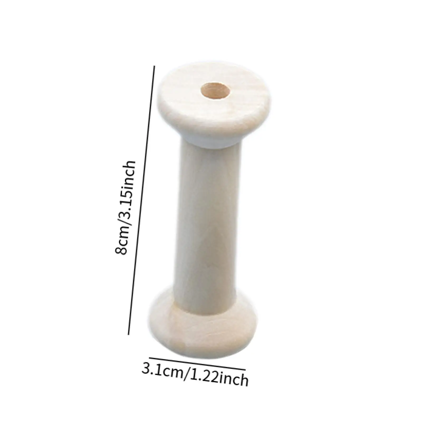 10x Unfinished Wooden Spools Weaving Bobbins Thread Spool Organizer Sewing Thread Storage for Ribbon Knitting Sewing Yarn