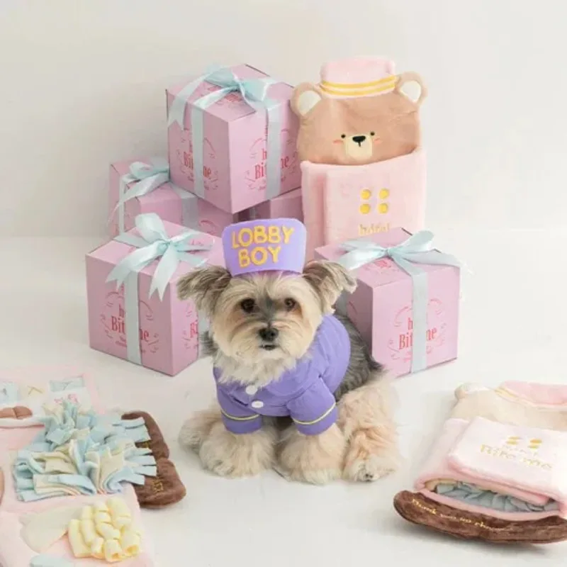 INS lindo libro juguetes para mascotas ocultar comida manta almohadilla para olfatear sonajero papel Bb ladrando juguetes vocales cachorro Beagle Schnauzer suministros para perros - imagen 3