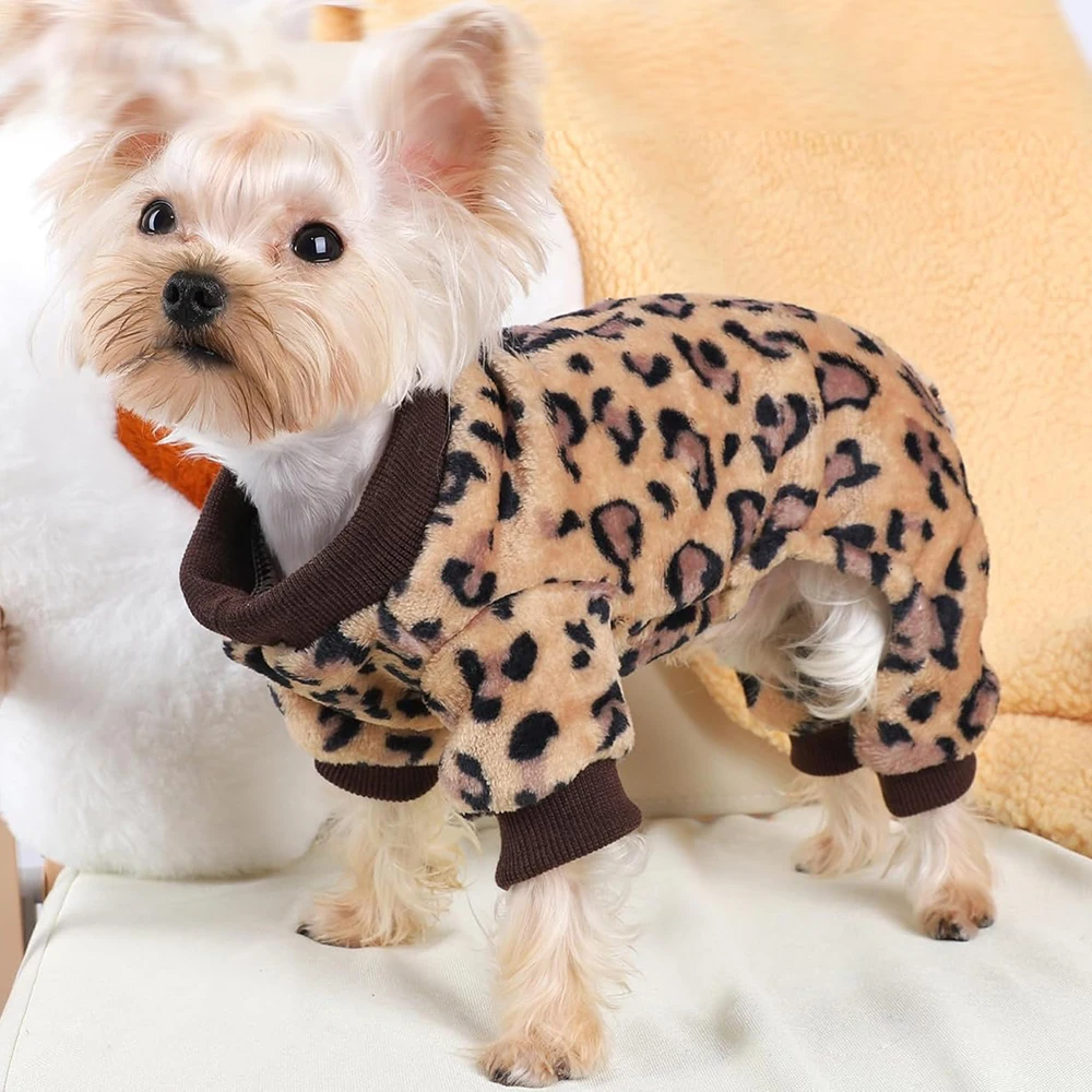 Pijamas de invierno para perros, monos de Pomerania, pijamas con estampado de Halloween, monos cálidos para cachorros pequeños, ropa para perros Chihuahua - imagen 5
